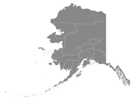 Boroughs Map Of Us State Of Alaska Stock Vector Illustration Of Federal Alaska 170874432