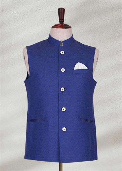 Solid Royal Blue Waistcoat Shameel Khan