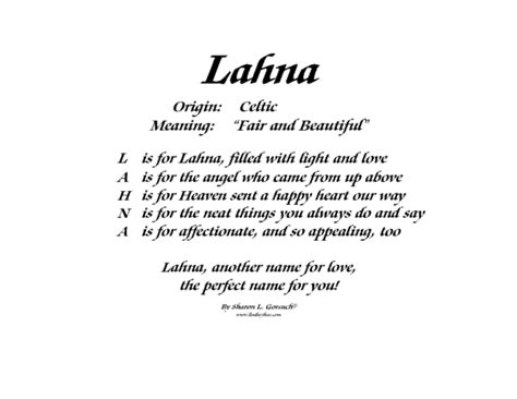 Meaning Of Lahna Lindseyboo