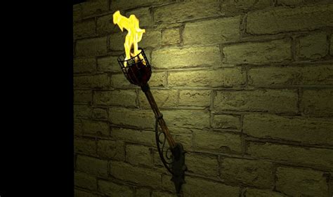 Medieval Wooden Fire Torch 3d Model Cgtrader
