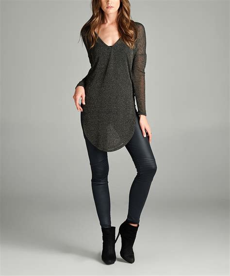 Look At This Paolino Blk Gold Lurex V Neck Tunic On Zulily Today