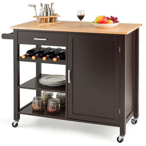 In this review we want to show you red kitchen island cart. Kitchen Island Cart Rolling Serving Cart Wood Trolley $125 ...