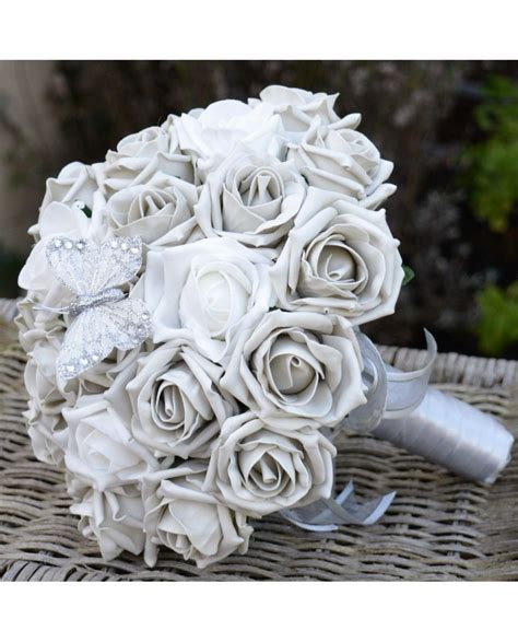 Silver Grey Wedding Bouquets The Brides Bouquet Uk Wedding Flowers