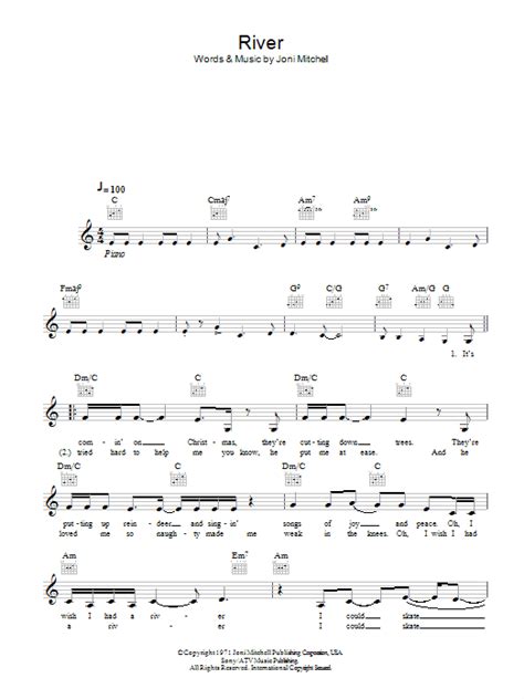 River Sheet Music | Joni Mitchell | Lead Sheet / Fake Book