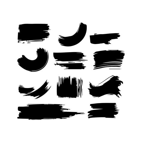 Set brush stroke, ink splatter and artistic design elements. Dirty