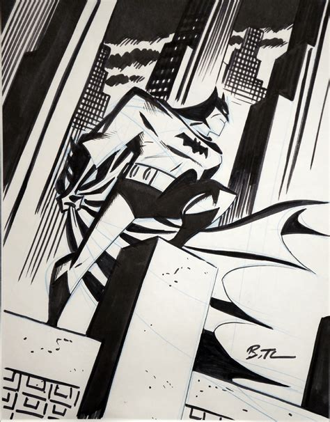 Bruce Timm Batman Illustration In Marc W S Batman Black White Comic Art Gallery Room