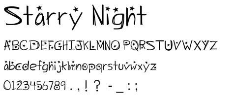 Starry Night Font Script Various