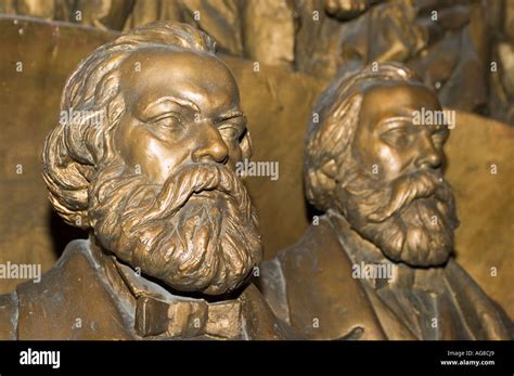 Karl Marx And Friedrich Engels At The National Museum Of Bishkek Stock