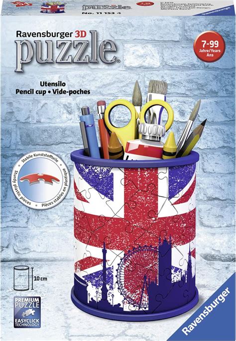 Ravensburger Puzzle 3D Pot à Crayons Union Jack A partir de 6 ans