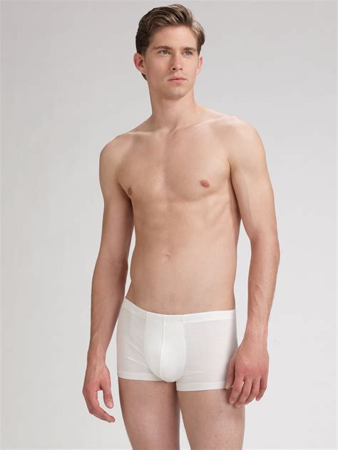 Hanro Modalsilk Boxer Briefs In White For Men Off White Lyst