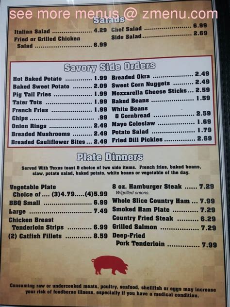 Online Menu Of 4 Little Pigs Bar B Que Restaurant Benton Kentucky