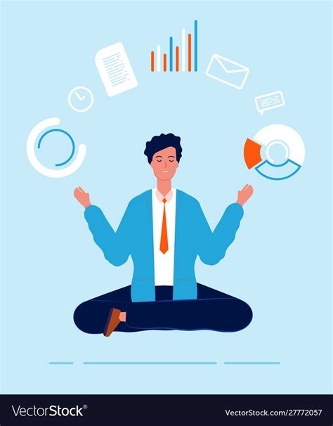 Multitasking Manager Business Person Lotus Pose Vector Image