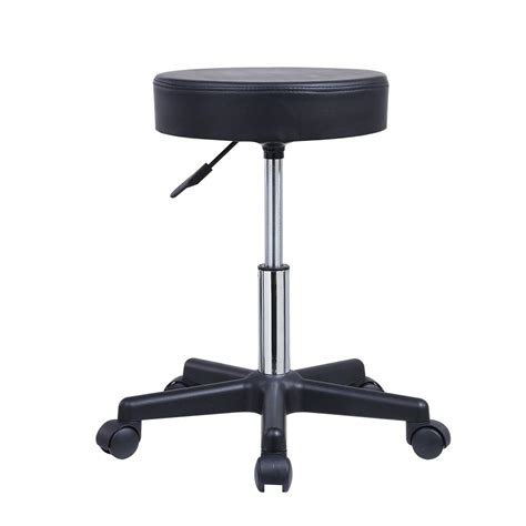 Buy Kktoner Round Rolling Stool Pu Leather Height Adjustable Swivel