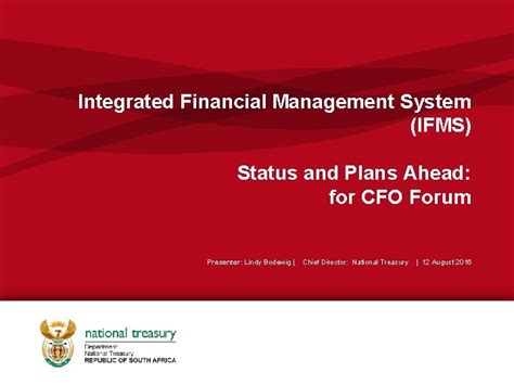 Integrated Financial Management System Ifms Status And Plans