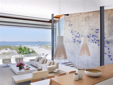 Beach House On Long Island Modern Living Room New