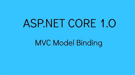 ASP NET Core 1 O MVC Model Binding YouTube