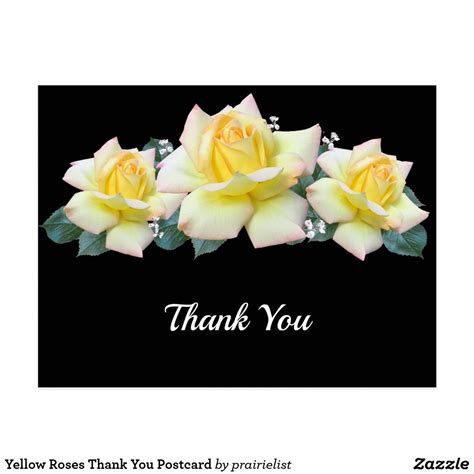 Yellow Roses Thank You Postcard In 2021 Thank You