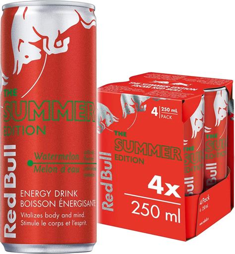 Red Bull Energy Drink Watermelon 250ml 4 Pack Amazonca Grocery