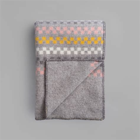 Roros Tweed Roros Tweed Toskaft Norwegian Wool Blanket Greyyellow