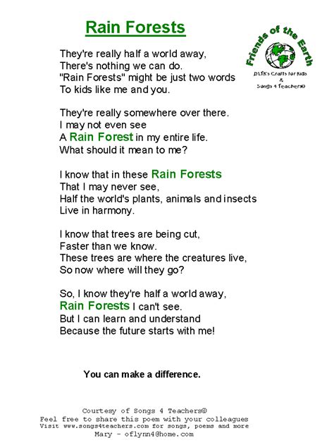 Rain Forest Poem
