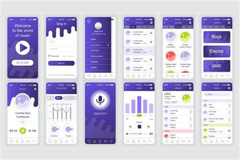 Music Mobile App Ux And Ui Kit Music App App Design Web Design