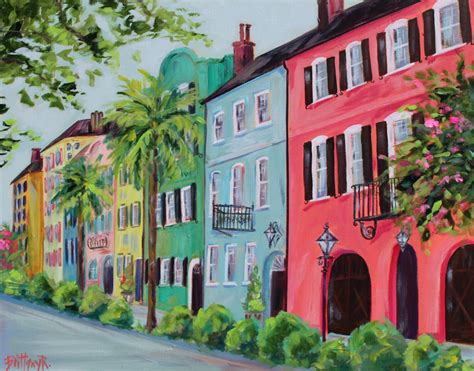 Rainbow Row Charleston Framed Art Print By Brittany Rawls Southern