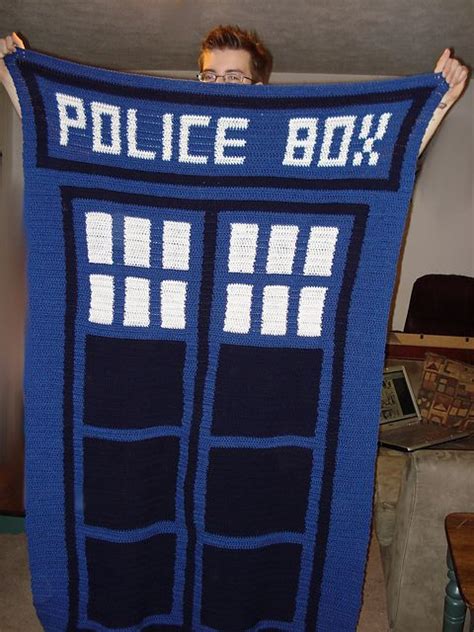 Rebelsongs Tardis Blanket Crochet Tardis Doctor Who