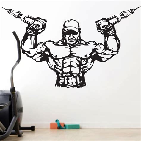Gym Sticker Fitness Decal Bodybuilding Barbell Posters Name Muscle