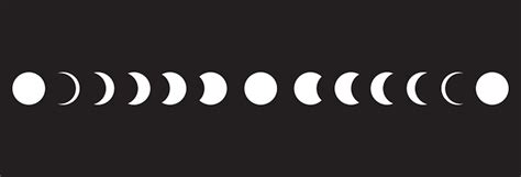 Moon Phases Icon On Black Background Vector Illustration Stock