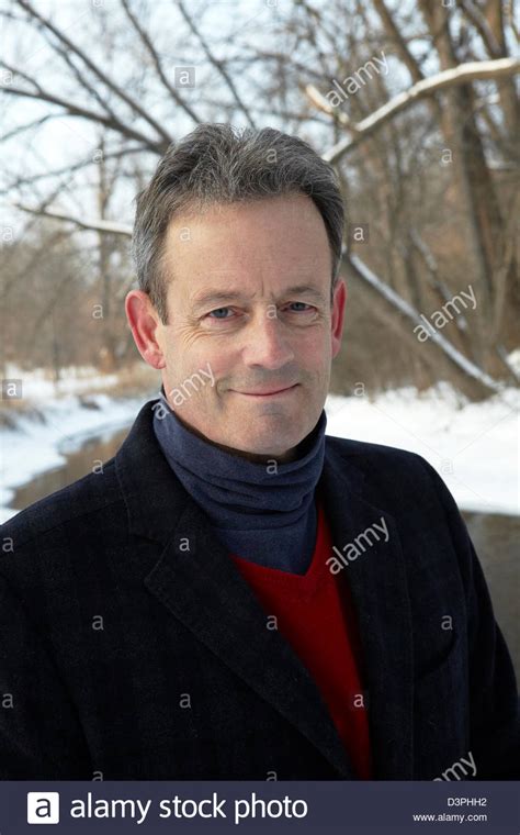 Senior Man In Winter Landscape Stock Photo Alamy