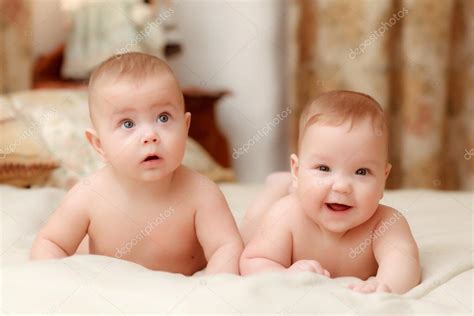 Two Twin Babies Girls Stock Photo By Vova Gmail Com