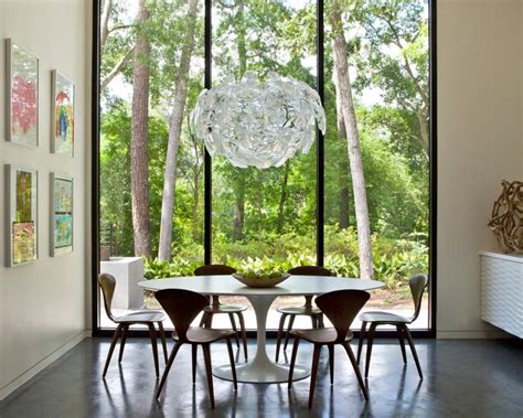 Midcentury Modern Dining Room With Eye Catching Floral