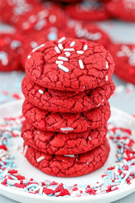 Red Velvet Cake Mix Cookies Recipe Frost Bite Christmas Sprinkles