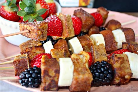 French Toast Fruit Kabobs Made With Leftover Banana Bread