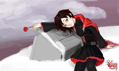 Rwby Ruby At Summers Grave By Janusl On Deviantart