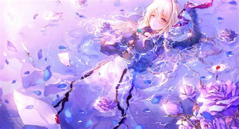 Anime Violet Eternal Garden Laying Water Animated Live