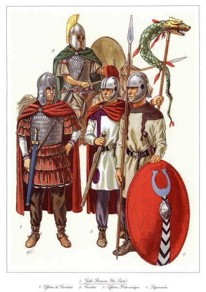 Римские воины на Iv век нэ 1 офицер кавалерии 2 всадник 3