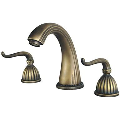 Product description faucet height :290mm base length: Antique Widespread Two Handles Three Holes in Antique ...