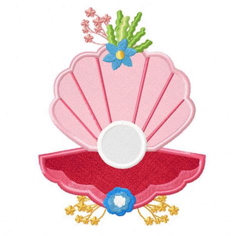 Pearl Seashell Embroidery Design Daily Embroidery