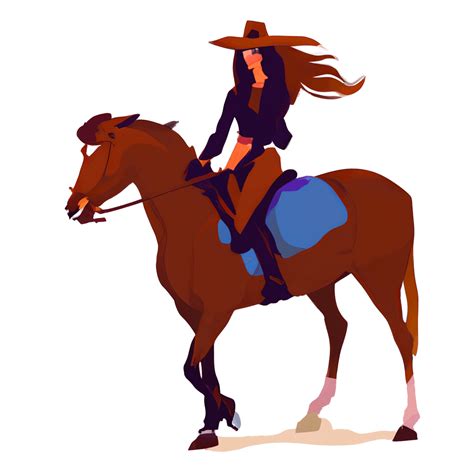 Cowgirl Riding Horse At Sunset · Creative Fabrica