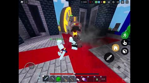 Roblox Bedwars Fighting The Titan Youtube