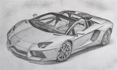 Lamborghini Car Drawings Side View