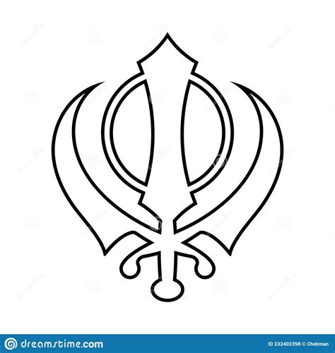 Khanda Symbol Religious Symbol Of Sikhism Stock Vector Illustration