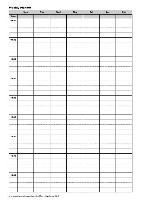 Printable Weekly Activity Planner Templates At Allbus