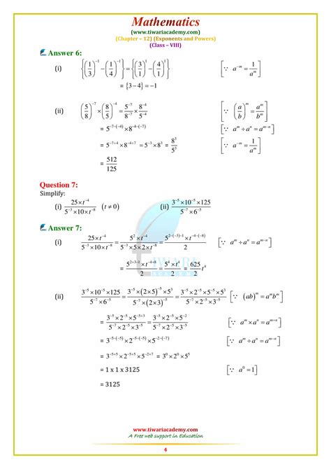 Ncert books for class 8 maths in pdf for free download. NCERT Solutions for Class 8 Maths Chapter 12 Exponents and ...