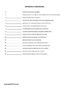 Start studying introduction to invertebrates. Introduction to Invertebrates Vocab. Quiz or Worksheet for Middle School Science | Middle school ...