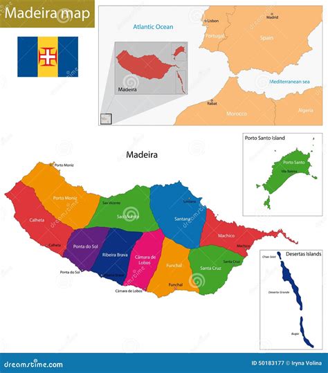 Madeira Map Illustration Autonomous Region 50183177 