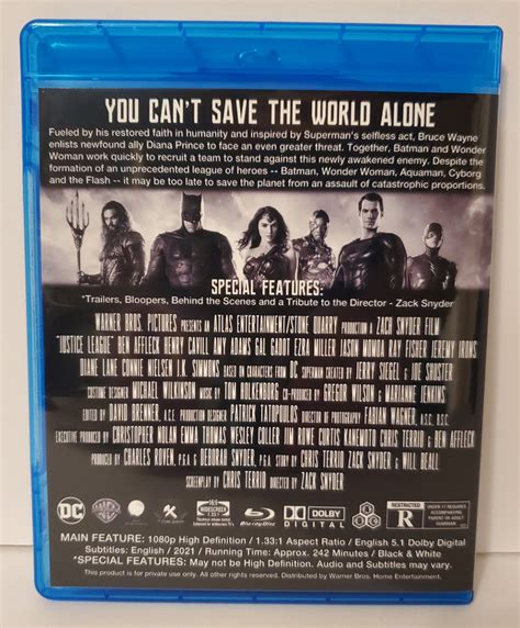 Zack Snyders Justice League Justice Is Gray Edition Bandw 2021 Blu Ray