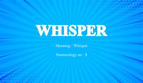 Whisper Name Meaning
