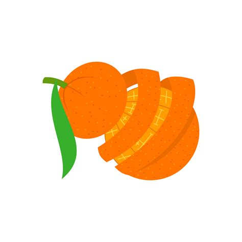Naranja Con Piel Vector En Vecteezy